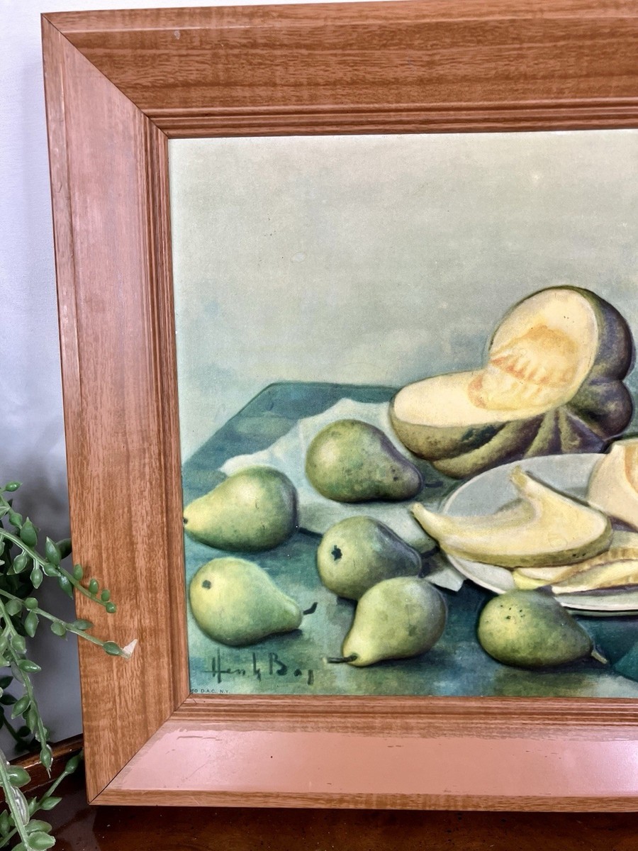 1962 Dimension III Henk Bos Still Life 3D Wall Art Pears Lemons