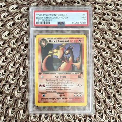Pokémon TCG Dark Charizard Team Rocket 4/82 Holo Rare 1st Edition PSA 7 2000