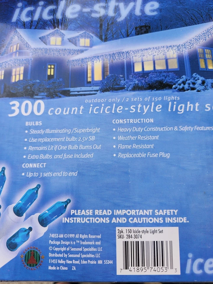 Luces de hielo azules alambre blanco incandescente Foto 3 de 3