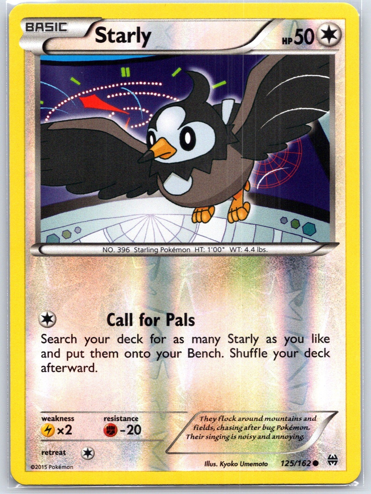 Starly 125/162 Reverse Holo Near Mint XY - BREAKthrough Pokemon
