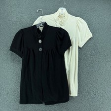 2 PACK Eyelash Couture Button Front Tops Wome...