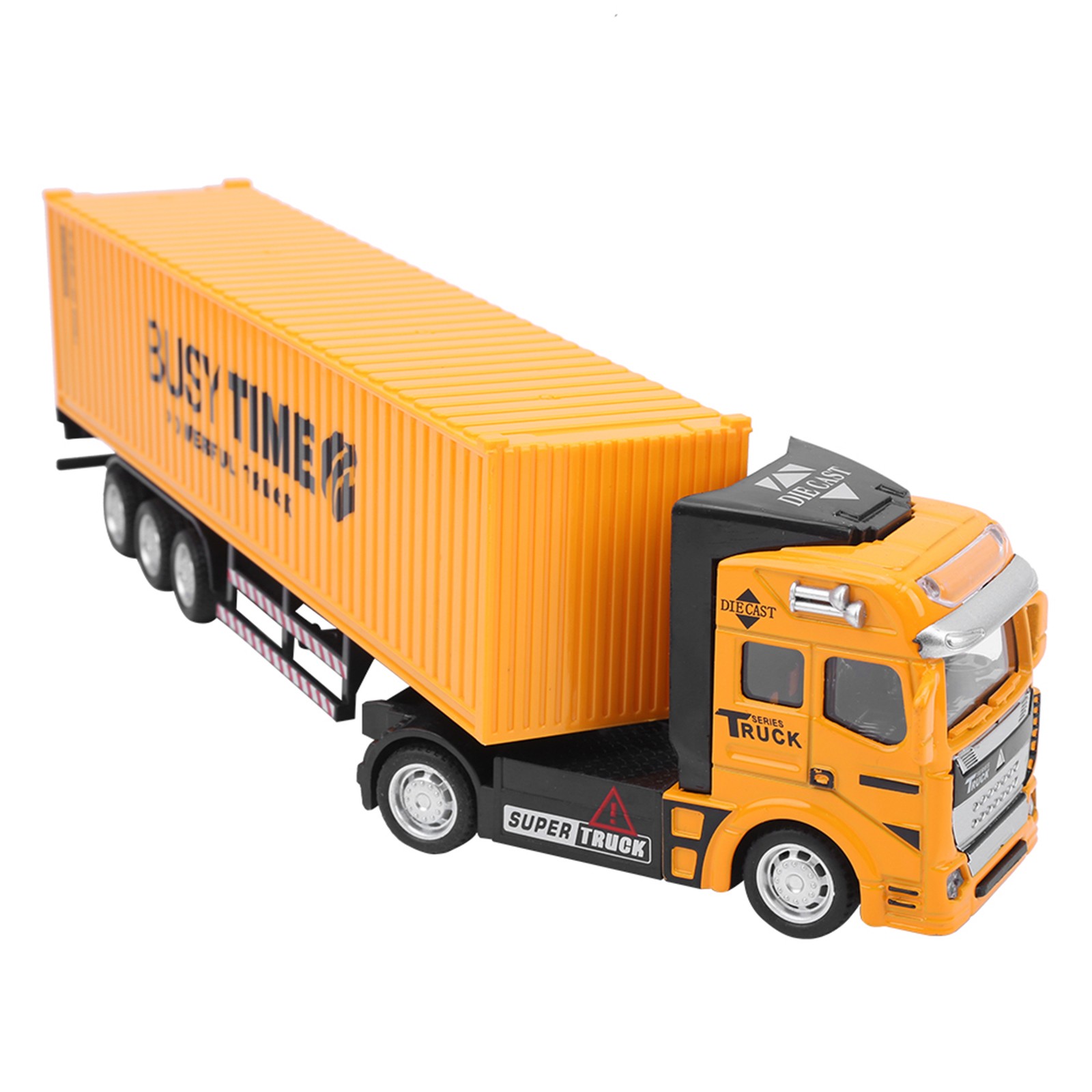 1: 48 Container Truck Model Toy Durable Pull Back For Kids Yellow