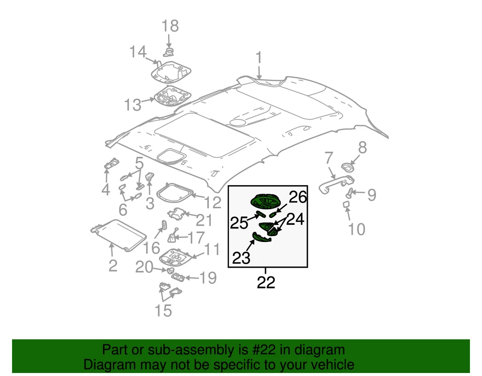 正品通用圆顶灯 22691348 — 第 2/2 张图片