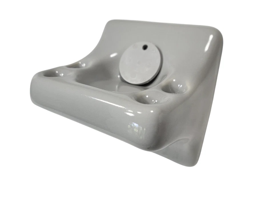 Soporte para cepillo de dientes de azulejos de cerámica plateada vaso taza bandeja gris color clásico 162 Foto 3 de 4