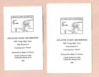 LUNDY/ ATLANTIC COAST AIR SERVICES PRESENTATION CARD FEATURING 1936 LARGE MAP
