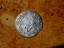 Nice 1528 HUNGARY King Ferdinand MADONNA & CHILD ANTIQUE Old Silver Denar DF2