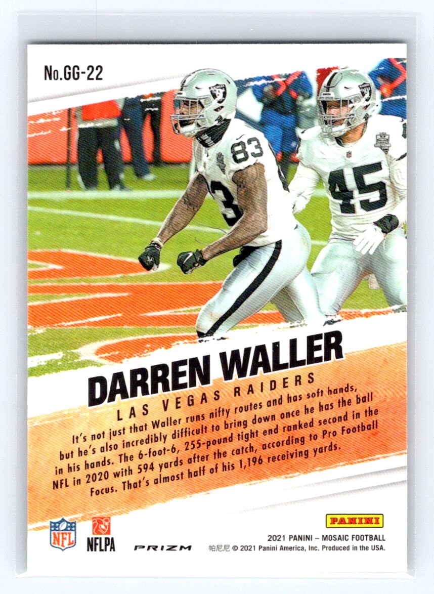 2021 Panini Mosaic - Got Game? Darren Waller #GG-22 Green Mosaic Prizm ...