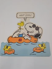 RARE! Snoopy Keep Cool Card Peanuts  Snoopy Woodstock Swimming Vintage 1971