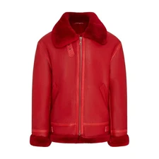 Men’s Shearling Sheepskin Aviator Jacket | Real Leather Bomber Coat