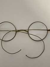 Antique Early 1900s Wire Rim Spectacles Marked S.P.A. Cable Temples Eyeglasses