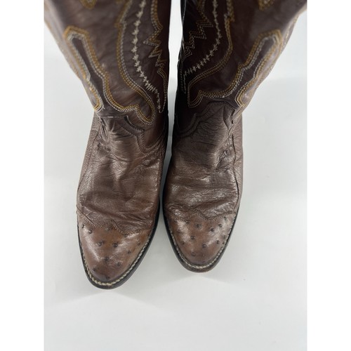 Vintage Cowboy Boots Mens Size 10 Brown Leather Western Rodeo Boho - Picture 6 of 11