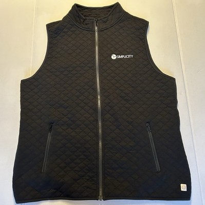 NWT $138 Men s XL Marine Layer Corbet Vest Black Quilted Zip *Simplicity* Logo