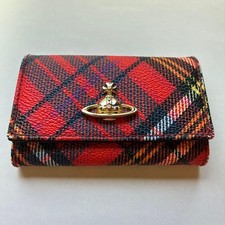 Vivienne Westwood Orb Leather Key Case Card Holder Check Multicolor Japan