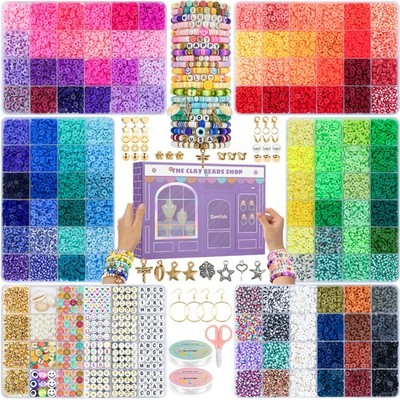 Clay Beads 30,000 Pcs 28,000 Flat Polymer in 120 Colors - Bracelet Making Kit