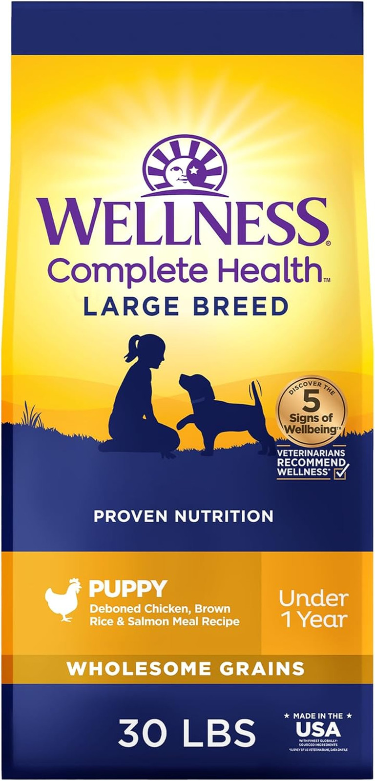 Complete Health Puppy Dry Dog Food, Large Breed, Wholesome Grains, Natural, Chic