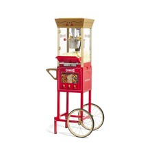 Nostalgia Vintage 8 Ounce Professional Popcorn Cart Makes Up to 32 Cups, Thre...