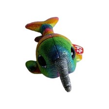 TY Beanie Boos Nori Rainbow Narwhal Plush Stuffed Animal Toy 6"