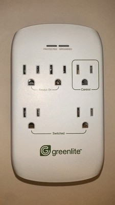 Greenlite Tier 1 Advanced 5-Outlet Surge Protector Power Strip Wall Mount White