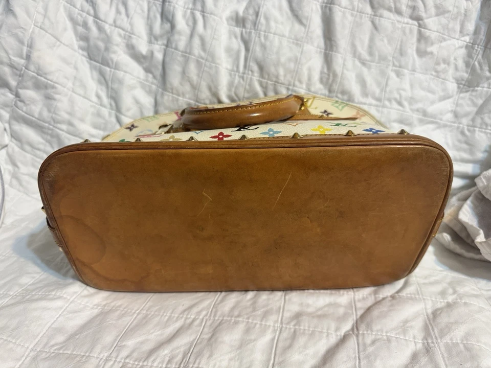 Louis Vuitton Alma Top Handle Bag White Multicolour Leather Monogram - Image 4 of 4