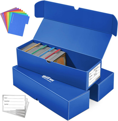 3 Pack Trading Card Storage Box with Dividers and Labels for Collector