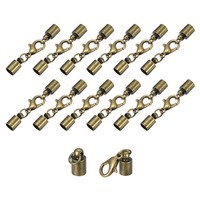 20 Sets Lederkordel-Endkappen Passend FüR 4,3 Mm Kordeln, Bronze-Ton