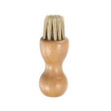 Shoe Cleaning Brush 3"x1" Beech Wood Pig Bristle Boot Brushes, Gray Brown