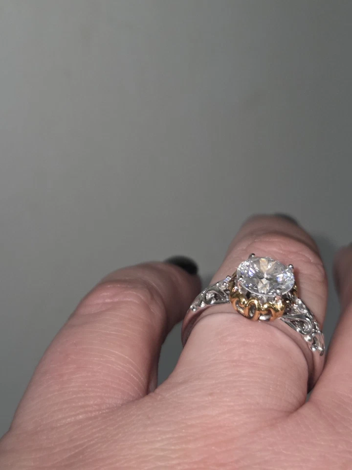 ANILLO 925 VANNA K CZ TALLA 9 Gema Oculta Firmada 2 Ct. Piedra Preciosa Foto 4 de 4