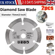 UK 2X 3 Inch 75mm Angle Grinder Saw Blade Cutting Disc for Wood, Plastic, Metal