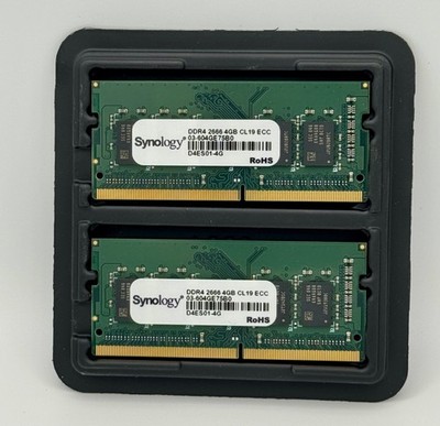 8GB - Synology D4ES01-4G 4GB DDR4-2666 ECC SODIMM RAM - Pair (2x)