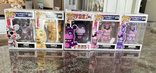 Funko Pop! FNAF Five Nights at Freddys Bonnie, Chica, Freddy, Foxy Lot & Protect
