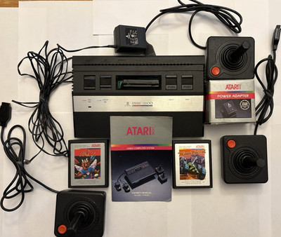 Atari 2600 Console Bundle 3 Joysticks Games FOR PARTS/REPAIR Untested