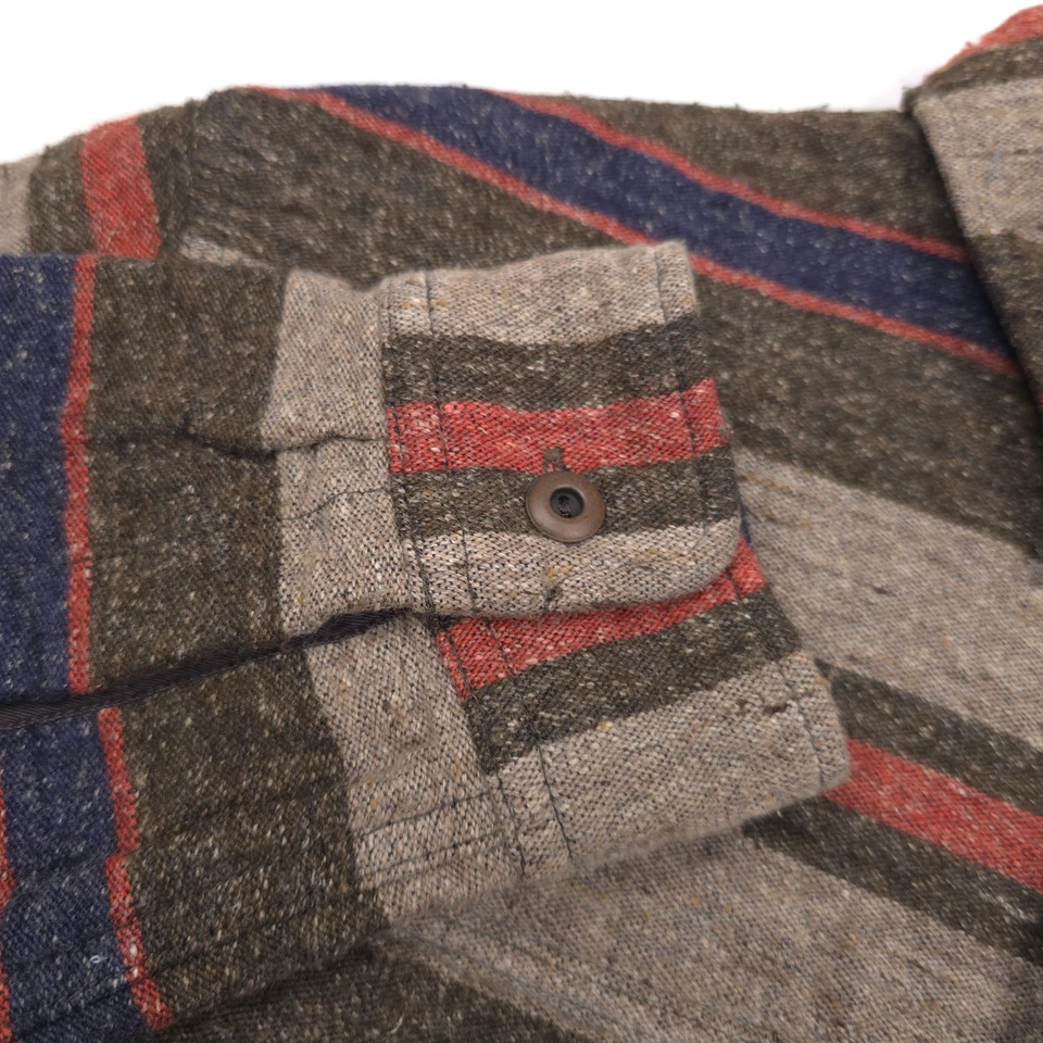 RRL Double RL Preston Brown Striped Long Sleeve Overshirt Mens Size Small - Image 3 of 4