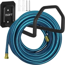 Garden Hose Holder, Heavy Duty Hose Reel Wall Mount Water Hose Holder for Outdoo