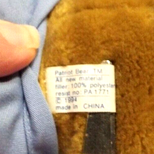 Vintage 1994 Patriot Bear Police Officer JJ Wind Plush Pistol