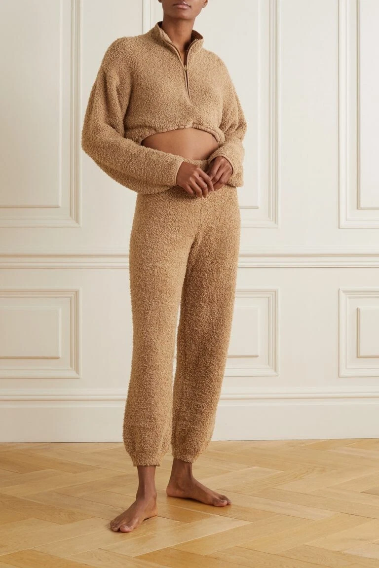 SKIMS cozy jogger camel fluffy loungewear trackies kim kardashian S/M