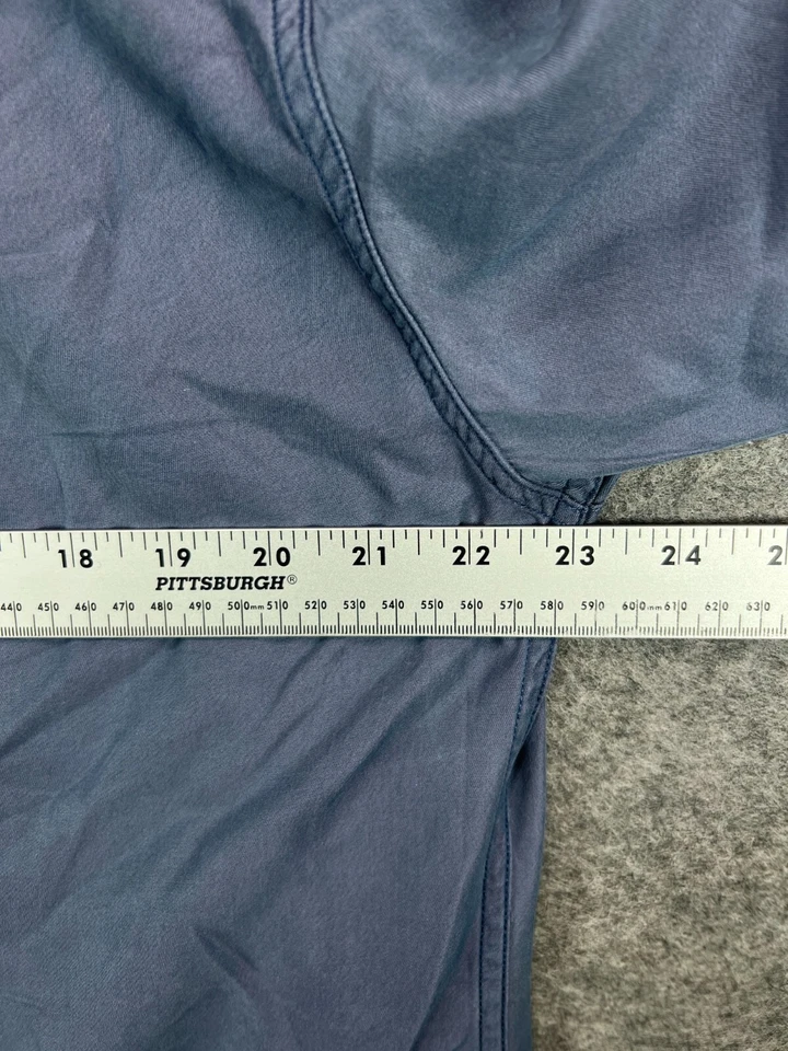 Scott Barber Silk Blend Shirt Mens Large Blue Button Up Short Sleeve Casual - Image 2 of 4