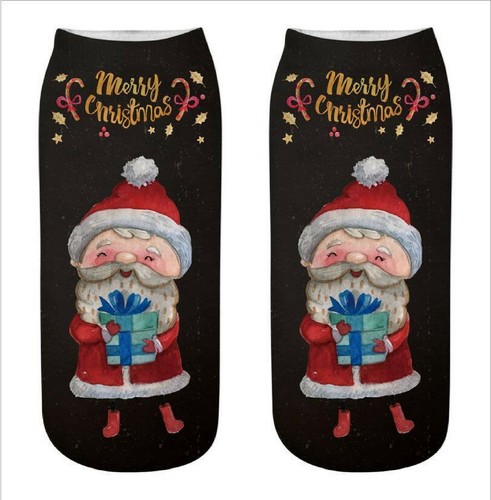 Bellissima borsa regalo gratuita Babbo Natale stampe 3D calzini taglio basso moda casual - Foto 17 di 22