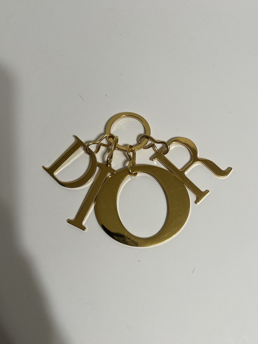 Vtg Christian Dior By John Galliano Gold Logo Letter Keychain | eBay
