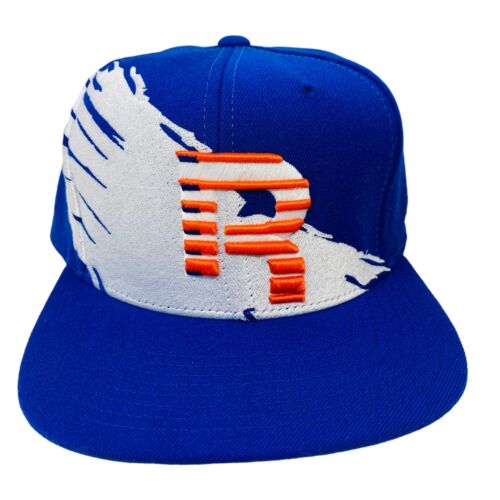 Reebok Brand R Logo Hat Cap White Avalanche Wave Blue Orange Kines 2002 Snapback - Afbeelding 1 van 4