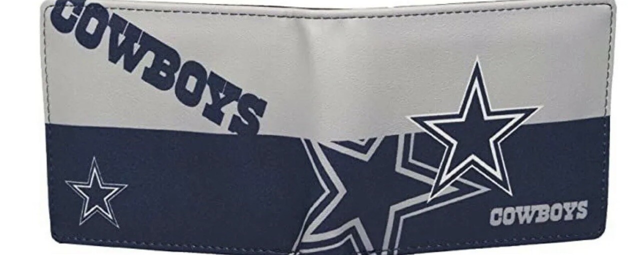 NFL Dallas Cowboys Men's Printed Logo Leather BiFold Wallet DR Trouble