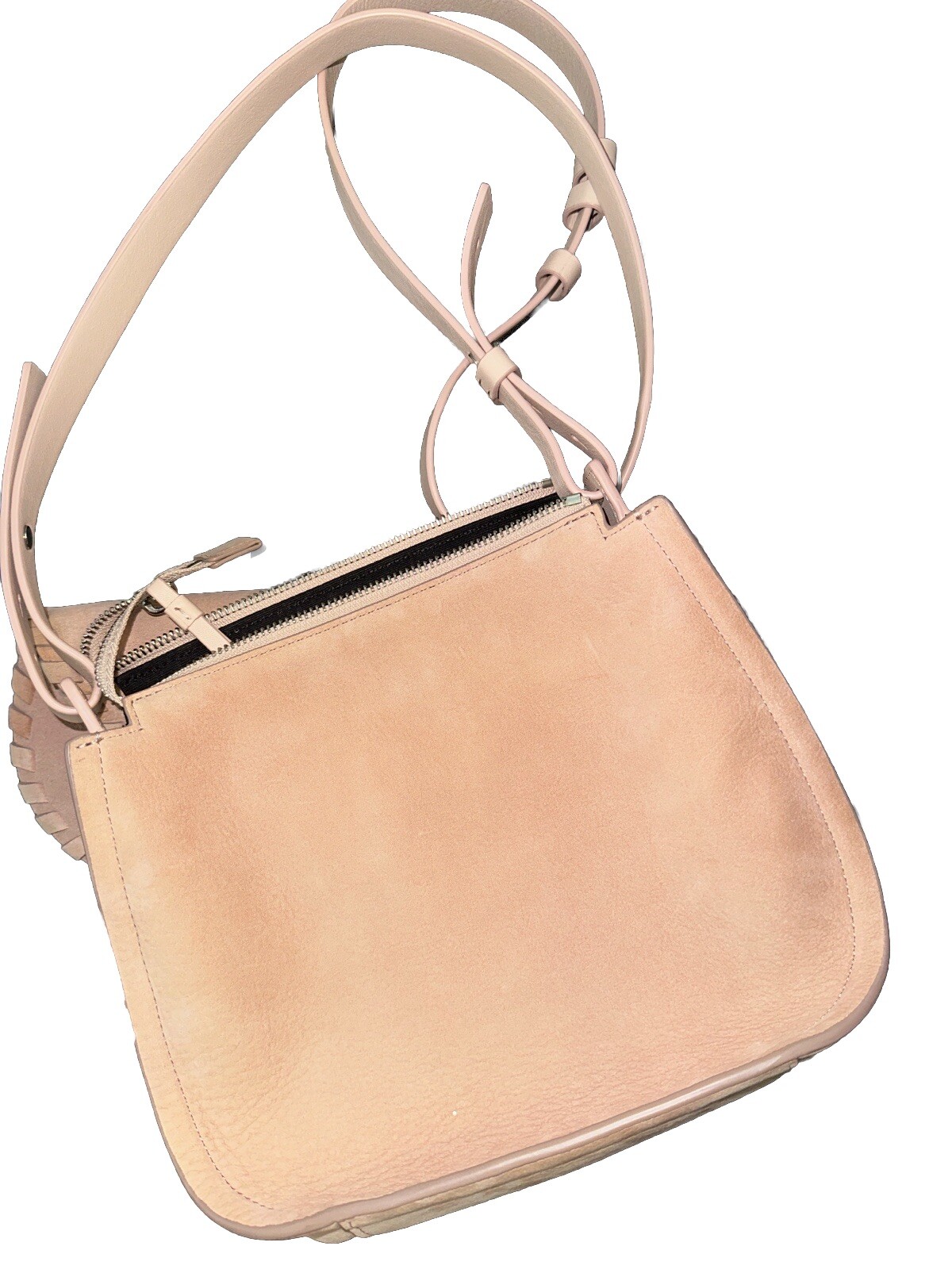 ALL SAINTS AllSaints Light nude / Pink Grain Leather/suede Crossbody Bag NEW WOT image 2