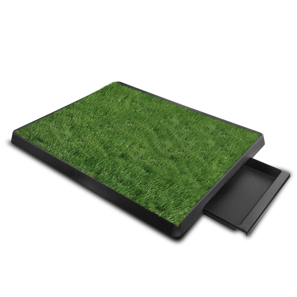 Indoor Dog Potty Training Grass Mat With Tray - Reusable Pee Pad For Small/Medium Dogs