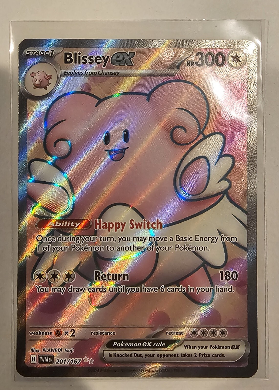 Blissey EX 201/167 Twilight Masquerade Full Art Ultra Rare  Pokemon Card Mint