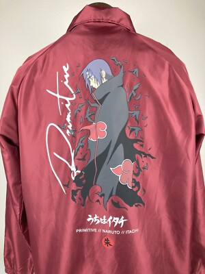 PRIMITIVE NARUTO ITACHI JACKET SATIN COACHES BOMBER SHIPPUDEN SKATEBOARD MENS M