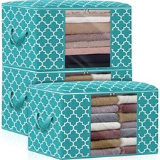 Storage Bags 100L 3-Pack Large Blanket Clothes Organization and 3 x 100L Green