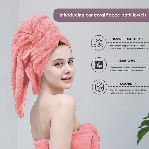 Microfiber Towels Super Soft Fleece Bathing Towel 70x140cm Pink for unisex - Picture 4 of 6