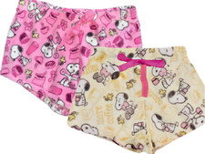 Peanuts Snoopy Womens Sleep Shorts Soft Fleece AOP Pajamas Lounge Shorts Set L
