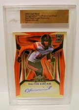 Marketplace image: DALTON KINCAID PROOF 1/1 AUTO GOLD SUPERFRACTOR LEAF METAL FOOTBALL 2023