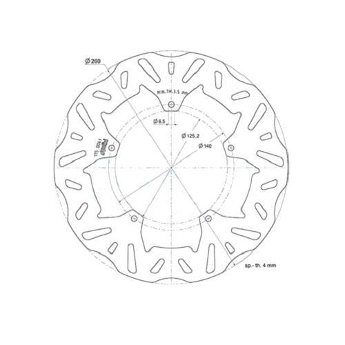 Disque frein maxiscooter Polini 260mm avec profil Wave pour un freinage ultra réactif