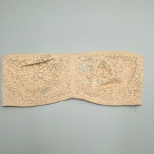 Wacoal Halo Lace Strapless Bra 34DD Underwire Nude Tan Lace Soft Cup 854205